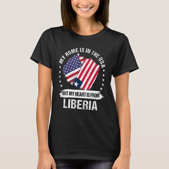Camiseta Patriota americano Bandera liberiana Americana Lib (Anverso)