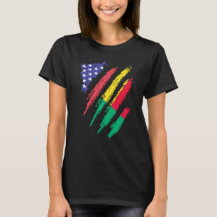 Camiseta Patriota Americano Beninés Corazón Crece Franjas d