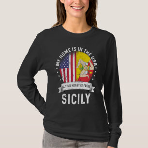 Camiseta Patriota Americano Siciliano Creado Orgulloso Casa