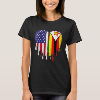 Camiseta Patriota Americano Zimbabuense Crecer País Derriti