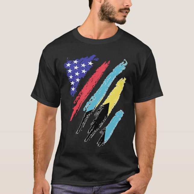 Camiseta Patriota bahameño norteamericano cultivó bandas de (Anverso)