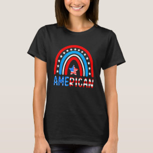 Camiseta Patriota De Bandera Norteamericana Arcoiris Feliz 