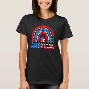 Camiseta Patriota De Bandera Norteamericana Arcoiris Feliz 