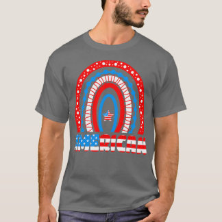 Camiseta Patriota De Bandera Norteamericana Arcoiris Feliz 