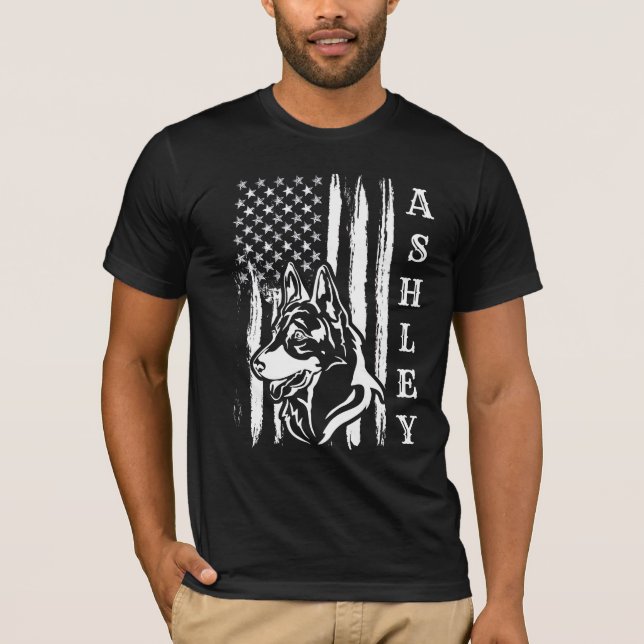 Camiseta Patriota de Estados Unidos Pastor alemán perro pas (Anverso)