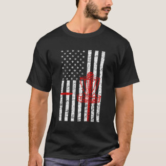 Camiseta Patriota de la Bandera Americana del Golf en Disco