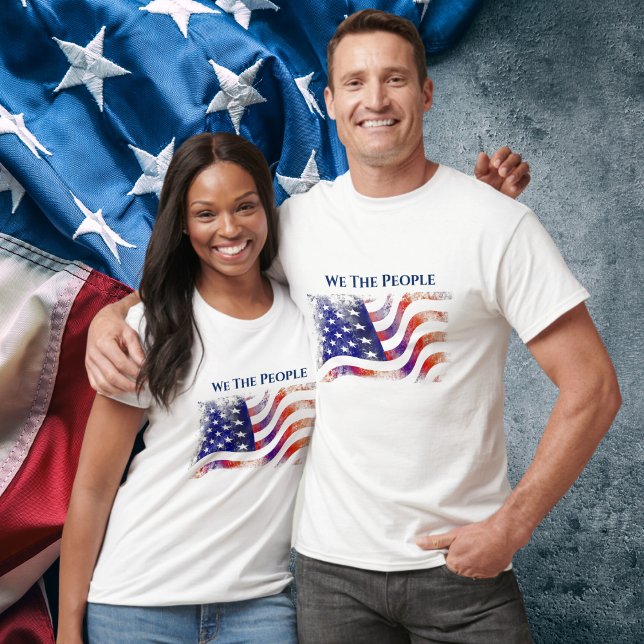 Camiseta Patriota de la Bandera Estadounidense, Nosotros El (American Flag Patriot, We The People T-Shirt - Men's and Ladies)