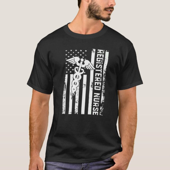 Camiseta Patriota de la Enfermería de la Bandera de los Est (Anverso)