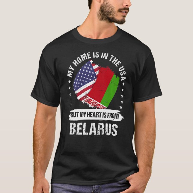 Camiseta Patriota estadounidense Bielorrusia Bandera Americ (Anverso)