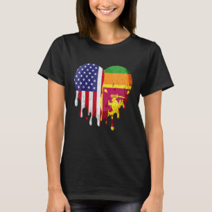 Camiseta Patriota Estadounidense de Sri Lanka País Crecient