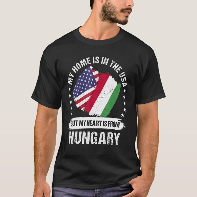 Camiseta Patriota estadounidense Hungría Bandera Estadounid (Anverso)