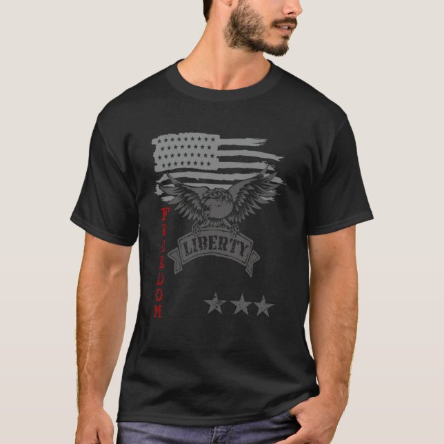 Camiseta Patriota estadounidense por la libertad de águila (Anverso)