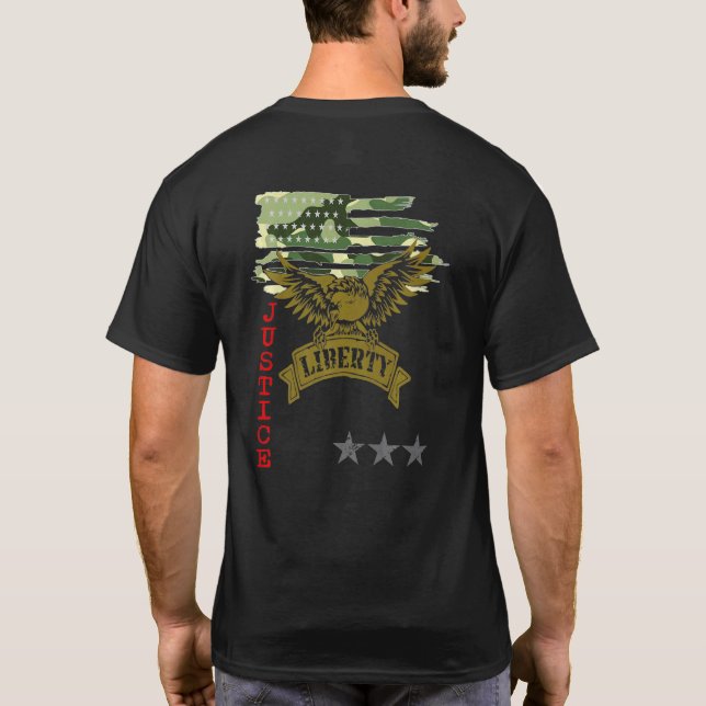 Camiseta Patriota estadounidense por la libertad de águila (Reverso)
