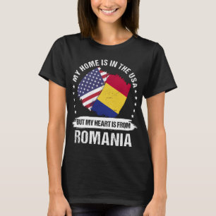 Camiseta Patriota estadounidense Rumania Bandera raíces ru