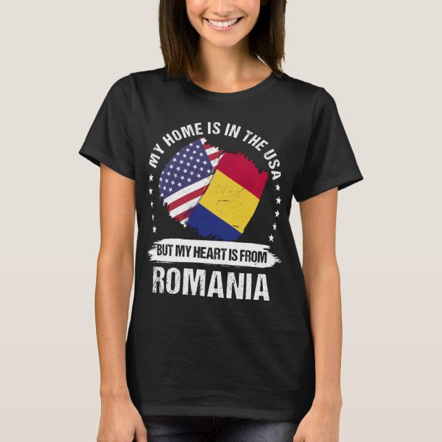 Camiseta Patriota estadounidense Rumania Bandera raíces rum (Anverso)