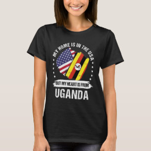 Camiseta Patriota estadounidense Uganda Bandera Raíz estado