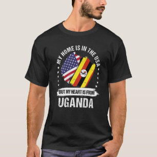 Camiseta Patriota estadounidense Uganda Bandera Raíz estado