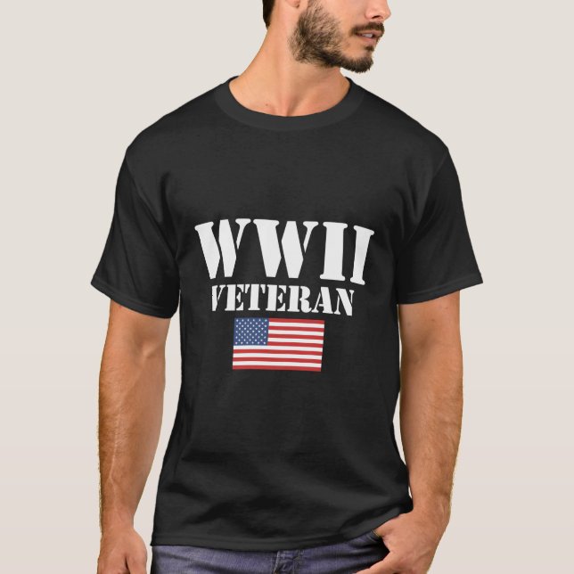 Camiseta Patriota estadounidense Wwii Veterano Guerra Mundi (Anverso)