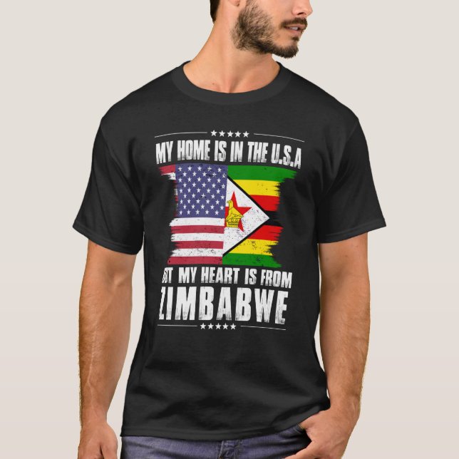 Camiseta Patriota estadounidense zimbabuense crece orgullos (Anverso)