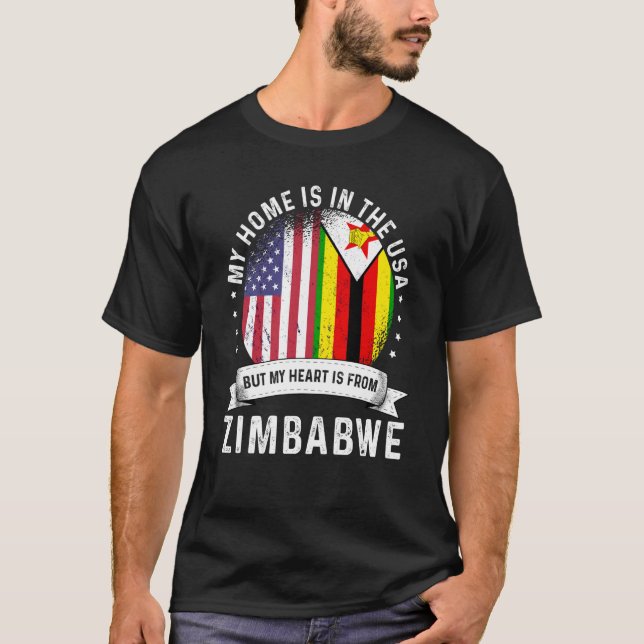 Camiseta Patriota estadounidense zimbabuense crece orgullos (Anverso)