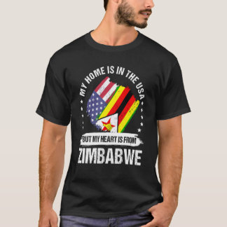 Camiseta Patriota Estadounidense Zimbabuense Criado Orgullo