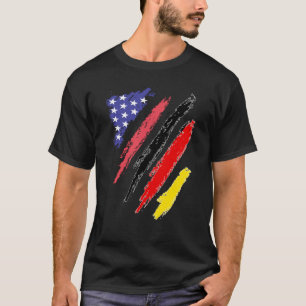 Camiseta Patriota germano-estadounidense cultivó franjas de