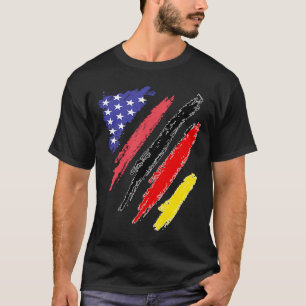 Camiseta Patriota germano-estadounidense cultivó franjas de