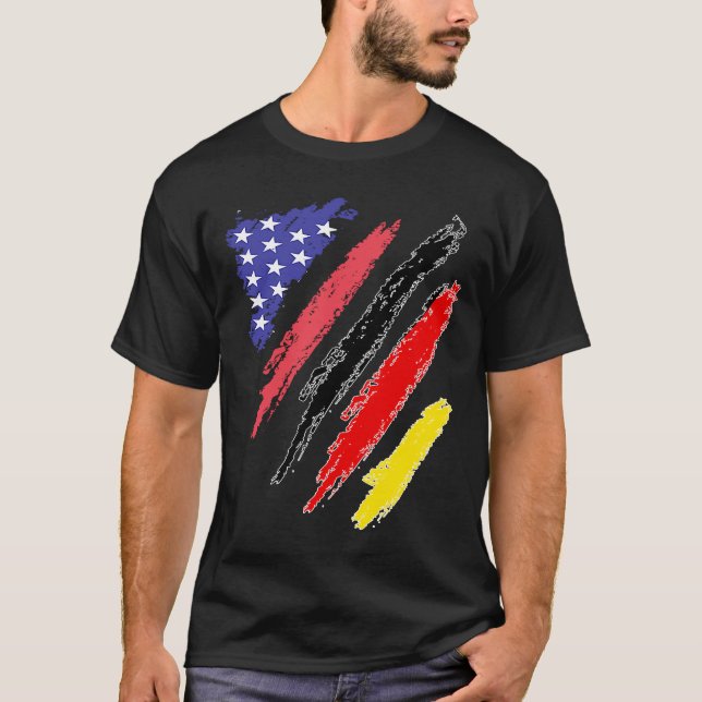 Camiseta Patriota germano-estadounidense cultivó franjas de (Anverso)