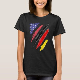 Camiseta Patriota germano-estadounidense cultivó franjas de