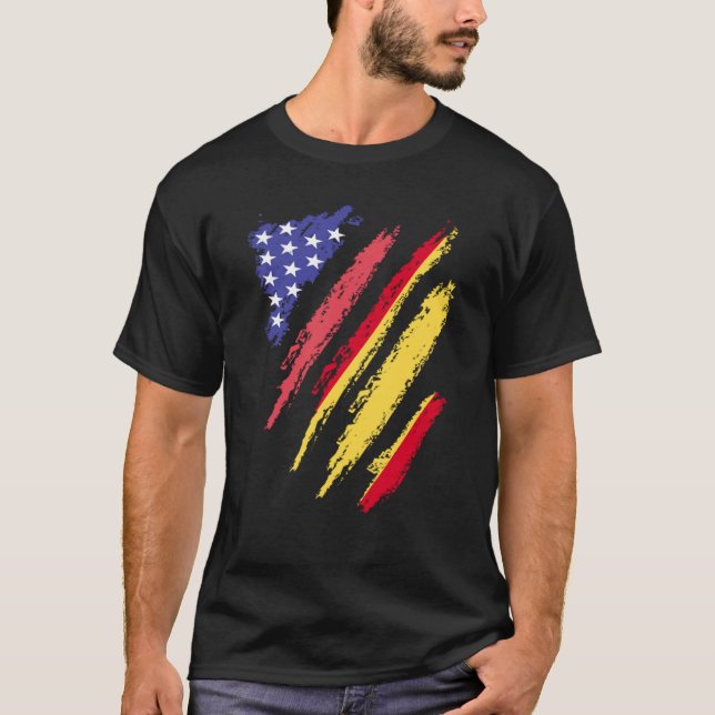 Camiseta Patriota hispano-estadounidense cultivó bandas de  (Anverso)