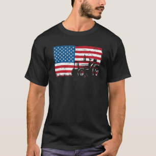 Camiseta PATRIOTA Hombres Bandera Americana Hombres Granja