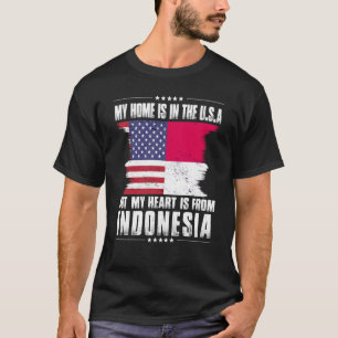Camiseta Patriota indonesio-estadounidense crece orgulloso 