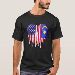 Camiseta Patriota Malasio Americano País Creciendo Fusión H