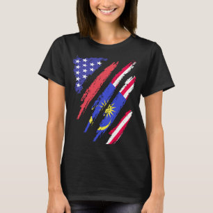 Camiseta Patriota malayo-estadounidense cultivó banda de ba