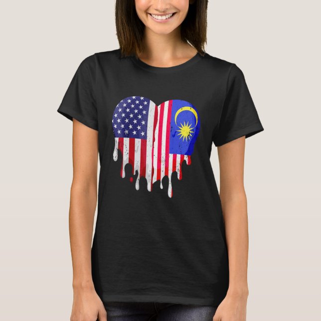 Camiseta Patriota malayo-estadounidense cultivó el país der (Anverso)