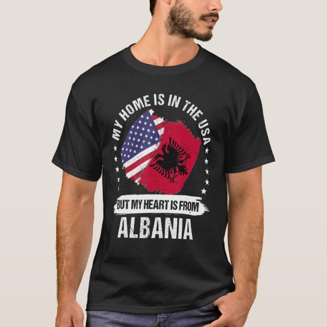 Camiseta Patriota norteamericano Albania Bandera Americano  (Anverso)