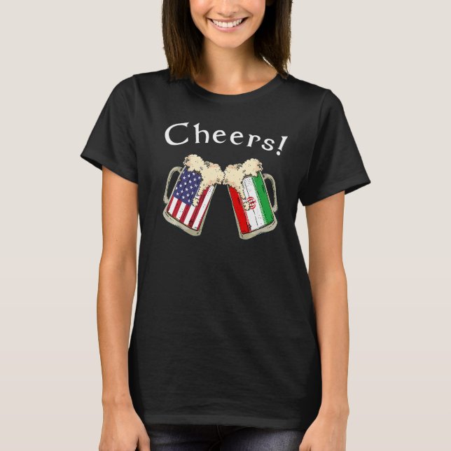 Camiseta Patriota norteamericano iraní, cerveza de bandera  (Anverso)