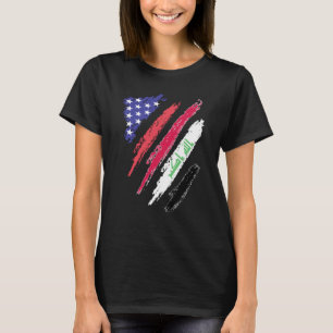 Camiseta Patriota norteamericano iraquí crece la bandera de
