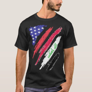 Camiseta Patriota norteamericano iraquí crece la bandera de