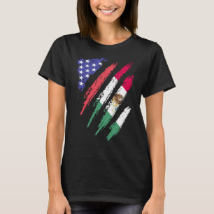 Camiseta Patriota norteamericano mexicano crece sus franjas