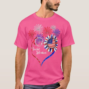 Camiseta Patriota Trabajador Social 4 De Julio Bandera Esta
