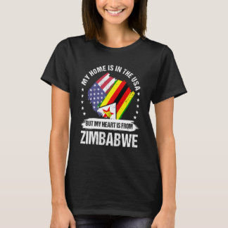 Camiseta Patriota Zimbabuense Americano Criado Orgulloso Mi