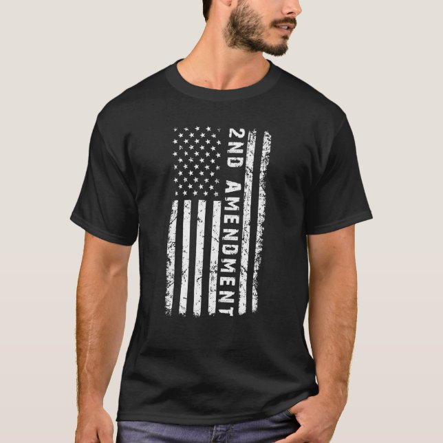 Camiseta Patriotic 2nd Amendment US Flag Pro Gun (Anverso)
