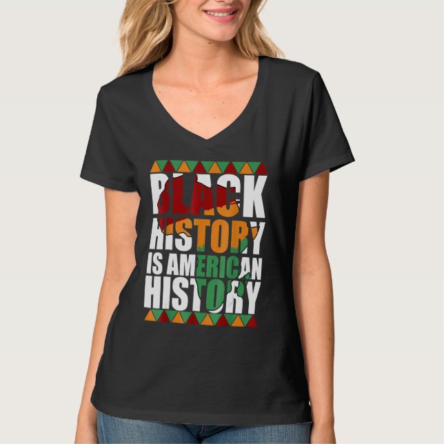 Camiseta Patriotic African American Black History Is Americ (Anverso)