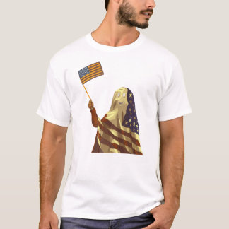 Camiseta Patriotic American Flag Ghost Halloween
