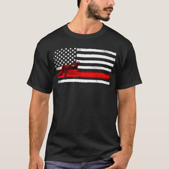 Camiseta Patriotic American Flag Logger Men Womens Kids Log (Anverso)