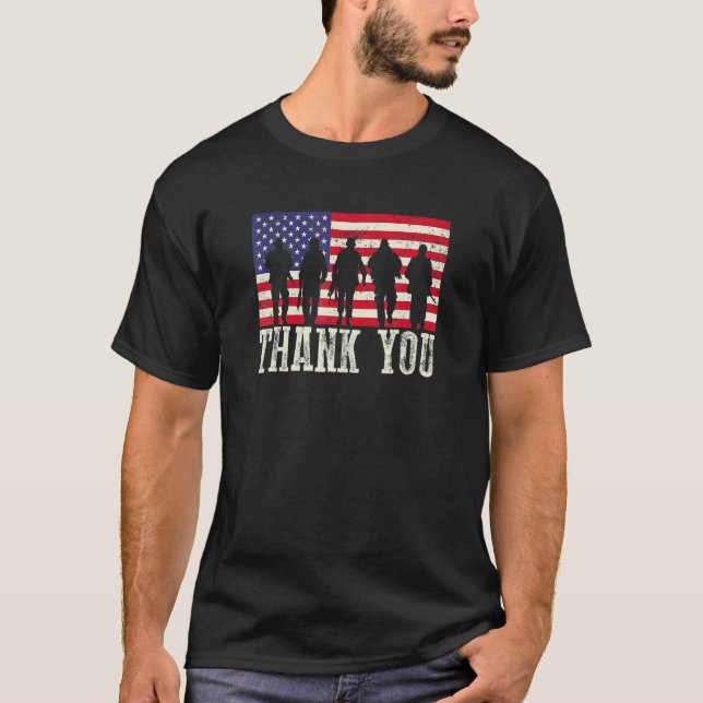 Camiseta Patriotic American Flag Thank You (Anverso)