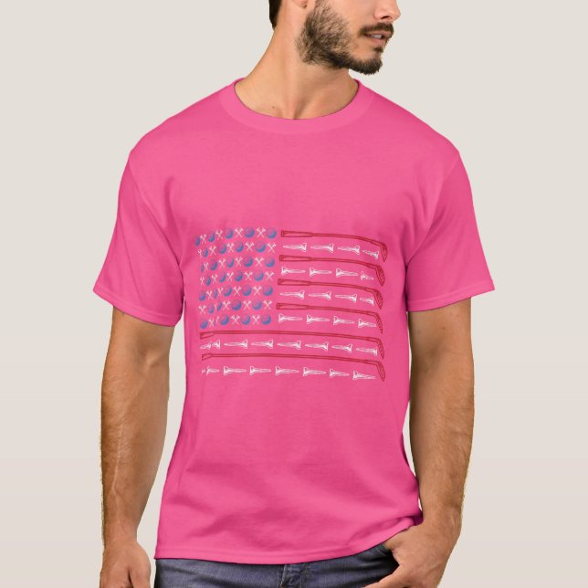 Camiseta Patriotic American Golfer Flag Golf Club Love (Anverso)