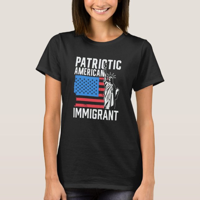 Camiseta Patriotic American Immigrant Usa America Us Patrio (Anverso)