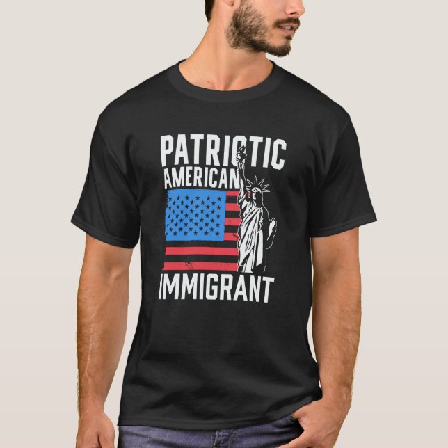 Camiseta Patriotic American Immigrant Usa America Us Patrio (Anverso)